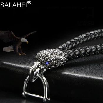 

Creative Eagle Head Model Weave Keychains Key Holder Car Key Ring Chain Zinc Alloy Automobile Car Styling Car Accessories Gift