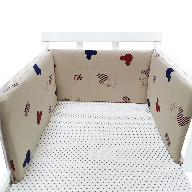 Protector Bumper-Set Baby Crib Girl Newborn Infant Blue Pink Cotton for Boy 150--30cm