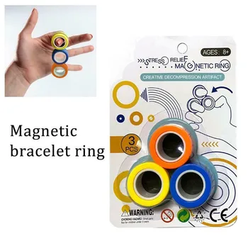 

FinGears Magnetic Rings Magnetic Fingears Fidget Spinner For Autism ADHD Anxiety Relief Focus Kids Decompression Fidget Toys D14