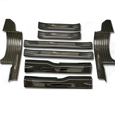 Najtaniej Dla Mitsubishi Outlander 2016 2019 tylny zderzak ze stali nierdzewnej pokrywa samochodu wewnątrz i na zewnątrz listwa progowa Car Styling