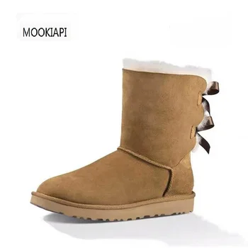 

Australia's latest mid-barrel laced shoes in 2019, real sheepskin, natural wool, the highest quality women's snow boots,4 color