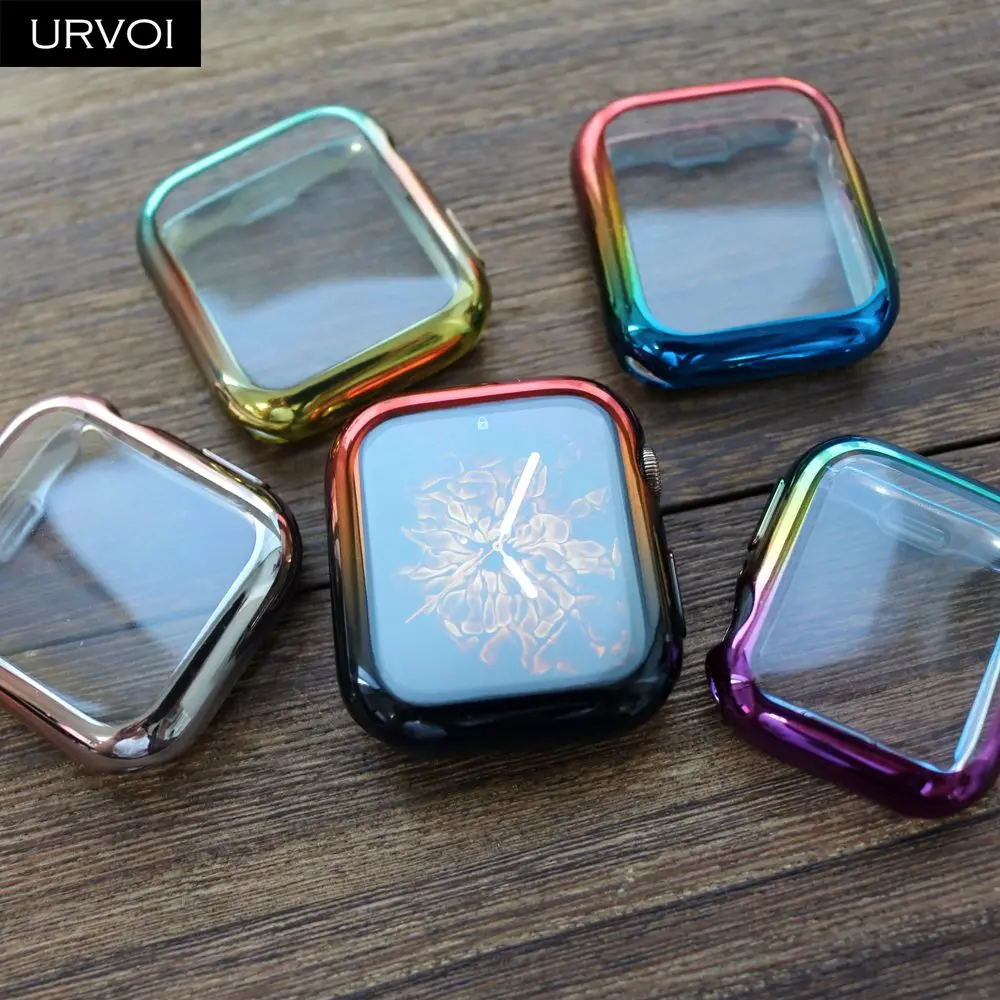 Чехол бампер URVOI для Apple Watch series 5 4 3 2 мягкий ТПУ чехол с передней пленкой iWatch защита
