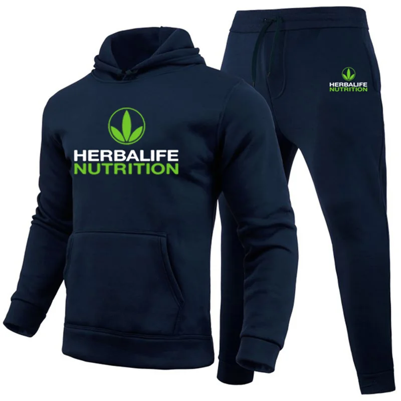 men's loungewear sets Herbalife Nutrition Cotton Spring And Autumn Men's Suit Streetwear Casual Hooded Zipper Hoodie Jacket Tops Slim Men's Trousers mens loungewear sets