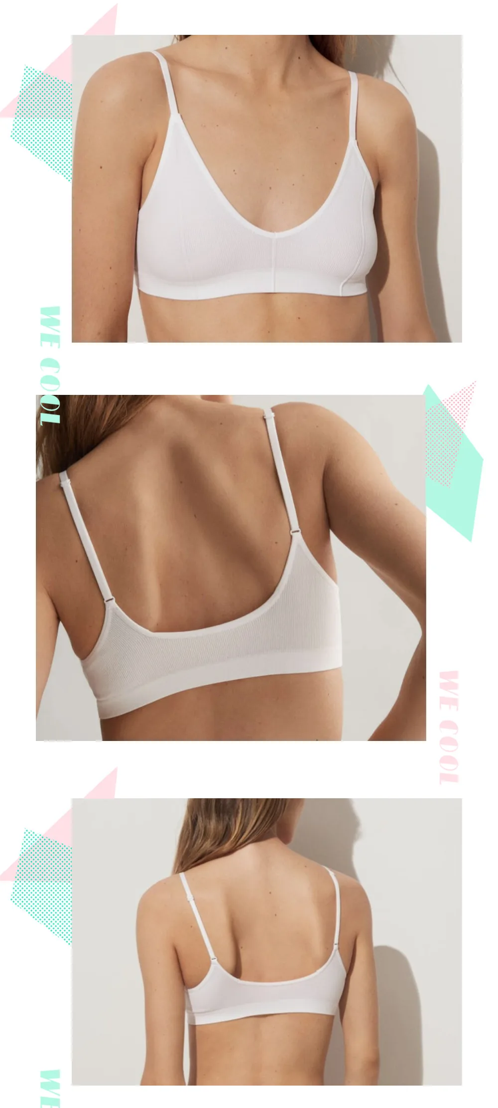 Seamless Tube Top Women's Ribbed V-Neck Wireless Bralette U-Back Daily Wear Bra Sexy Lingerie Adjust Straps Sports Underwear M-L
