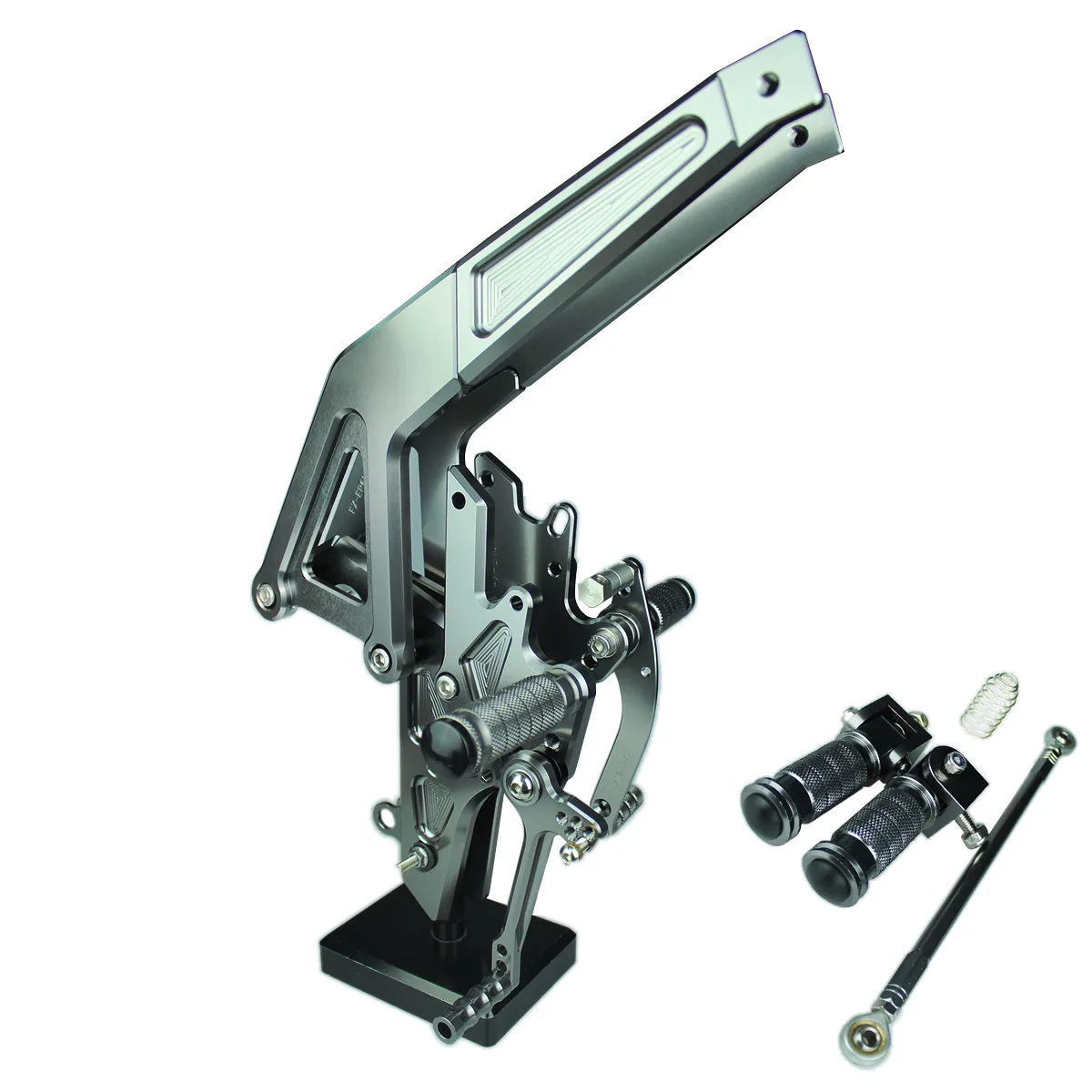 Для KAWASAKI Ninja 650R(ER-6f)/ER-6n 2012- CNC алюминиевый сплав Подножка для ног Педаль Peg Rearset задний Набор - Цвет: Grey