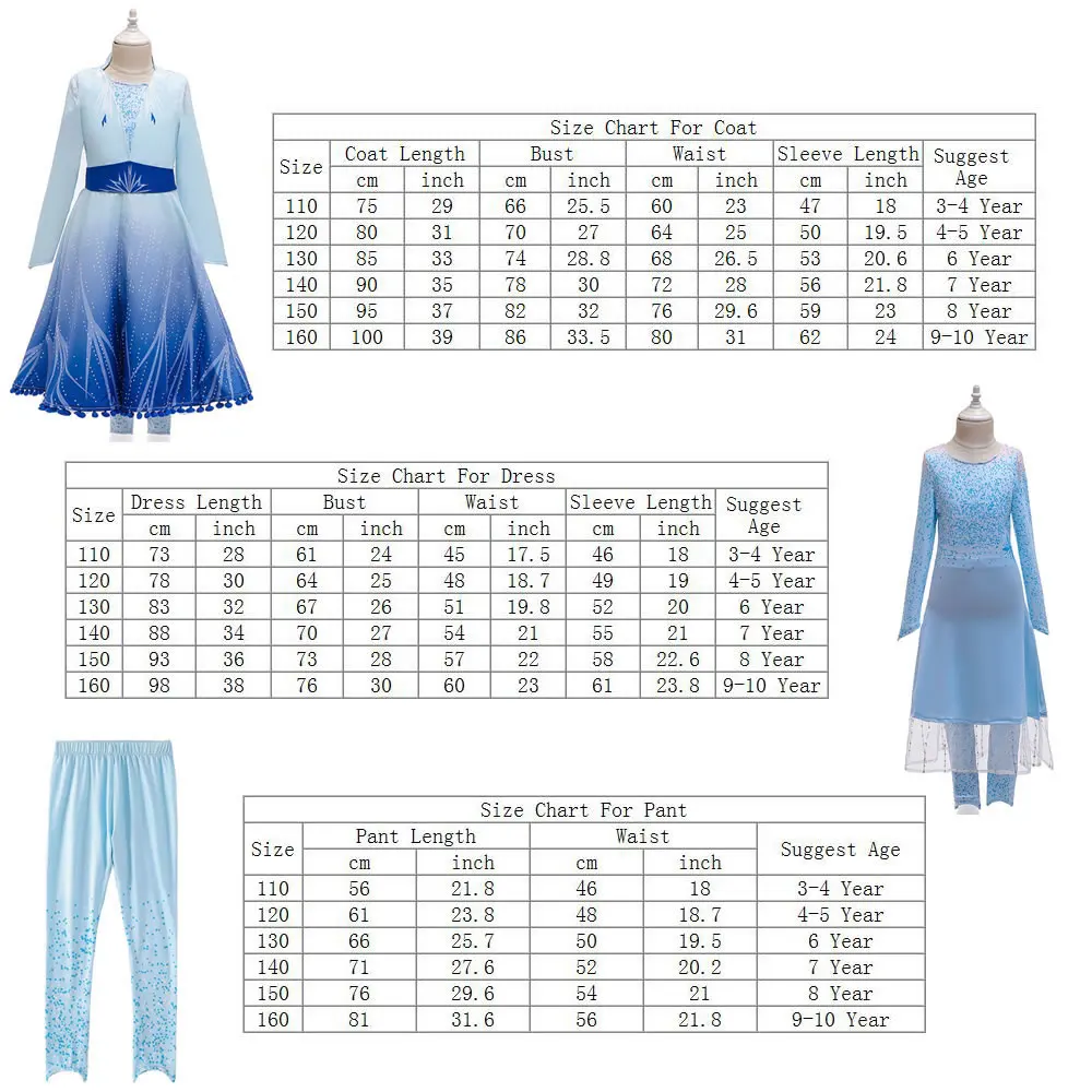Рождество Косплэй «Анна и Эльза» 2 шт. Бандажное платье для девочек Костюмы Снежная королева Платья принцесс для праздников и дней рождения с изображением принцессы Эльзы детское Детский костюм для девочек; Vestidos