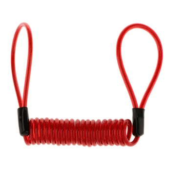 

Motorbike Helmet Bicycle Steel Wire Double End Loop Cable Lock Up Rope - Red rope 1.2M