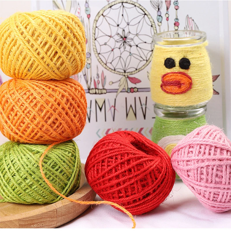 50Meters 1.5MM Multicolor Hemp Rope Handmade Jewelry Accessories Creative Diy Vase Photo Wall Decor Bouquet Cords Strap 5pc | Дом и сад