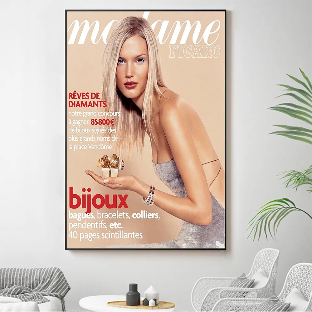 

Silk Cloth Wall Poster Madame Figaro France December Sexy Model Star Art Home Decoration Gift