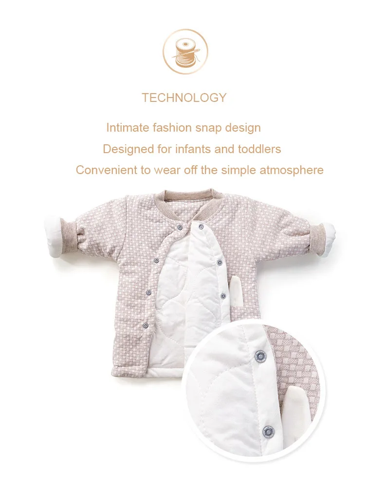 New Casual Boneless Thick Quilted Antlers Decoration 0-1 Year Old European And American Baby Cute Suit
