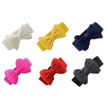 

Fashion Women Bowknot Elastic Wide Stretch Buckle Waistband Waist Belt Yellow