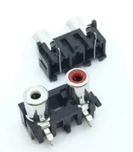 10 Stuks Rca Jack Av Cinch Audio 2 Gat Socket AV2-5 Rode En Twee Seat(China)