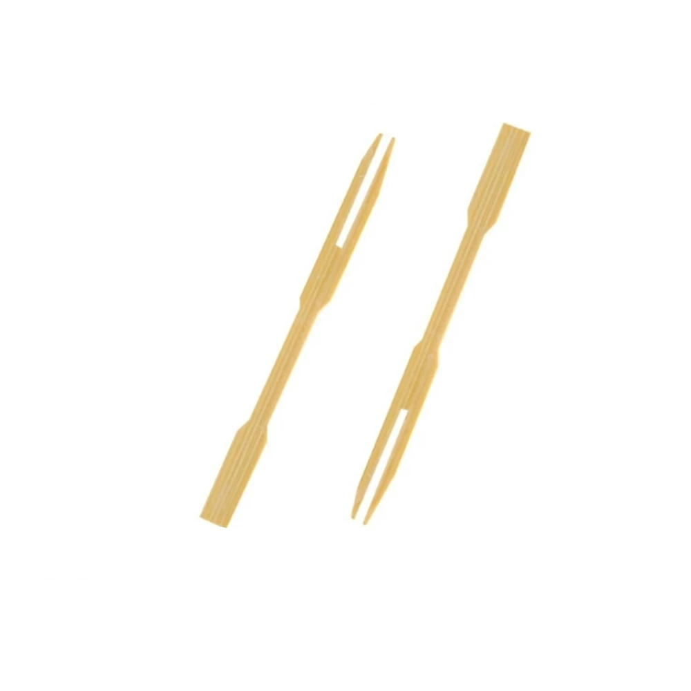 80pcs/bag Bamboo Fruit Forks Picnic Tableware Disposable Cake Forks Catering Forks