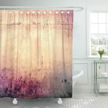 

Pink Antique Designed Grunge Brown Linen Shower Curtains Sets with Hooks 72 x 72 Inches Waterproof Polyester Fabric