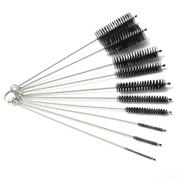 

Set Of 10 Nylon Straw Brush Cleaner Bottle Tube Pipe Small Long Cleaning Brush Multi-Function Tool Brush Set