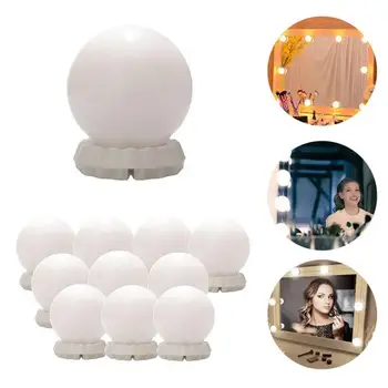 

10pcs Lights LED Makeup Mirror Light Vanity Mirror Light Bulbs Kit USB Charging Cosmetic Mirrors Bulb Adjustable Brightness 3.3M