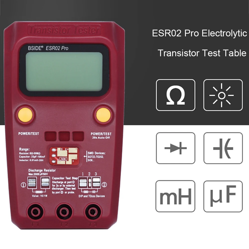 BSIDE ESR02PRO Digital Transistor Tester Capacitance Inductance