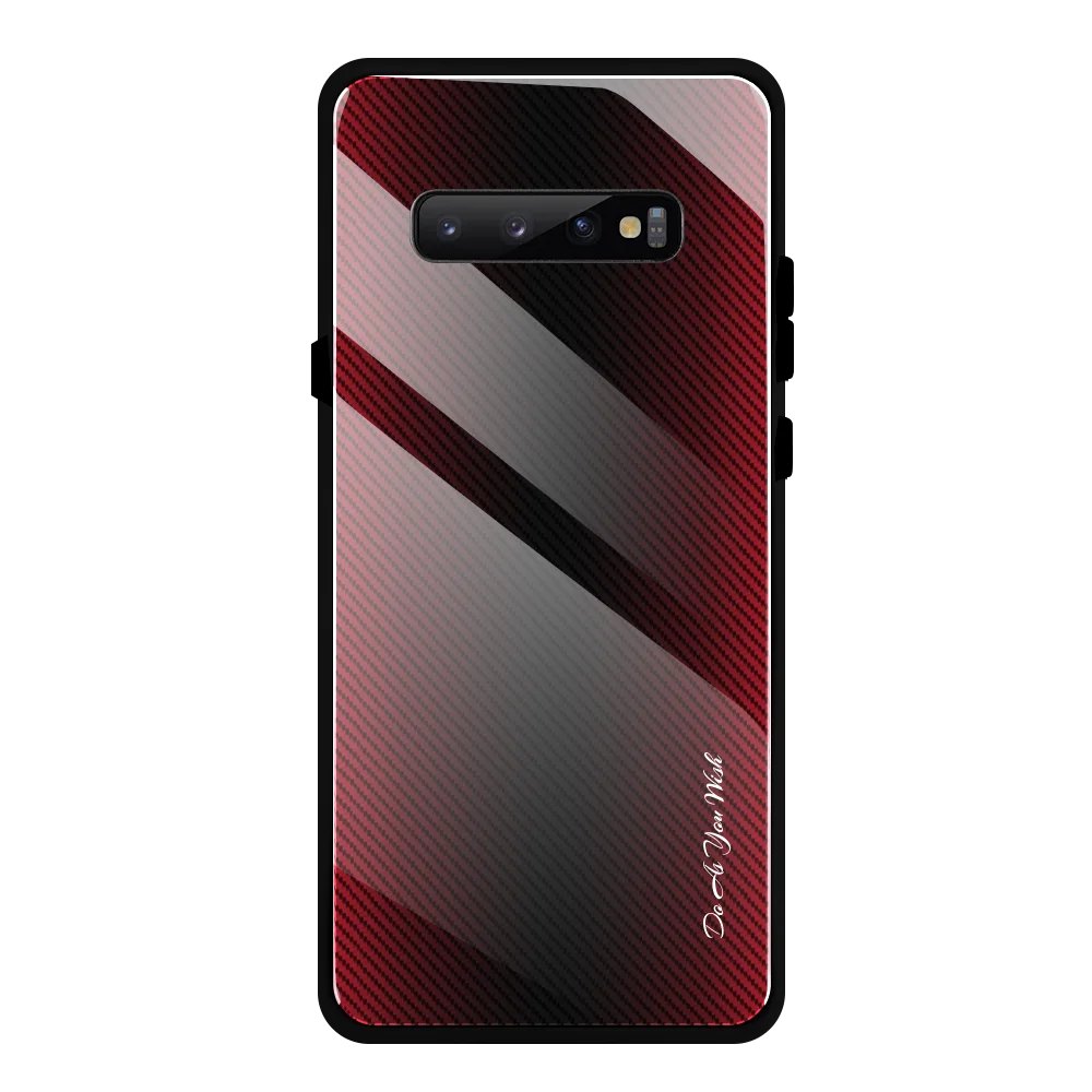 red Для samsung Galaxy s10 9 8 plus lite Note градиентная текстура чехол из закаленного стекла для Galaxy A90 80 70 50 30 20s Роскошный чехол для телефона - Цвет: red