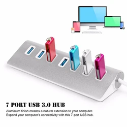 Répartiteur USB 2020 Multi USB 4/7, 3.0 ports en aluminium, haute vitesse, lecteur de cartes, 5Gbps pour PC portable Mac iMac MacBook Pro 