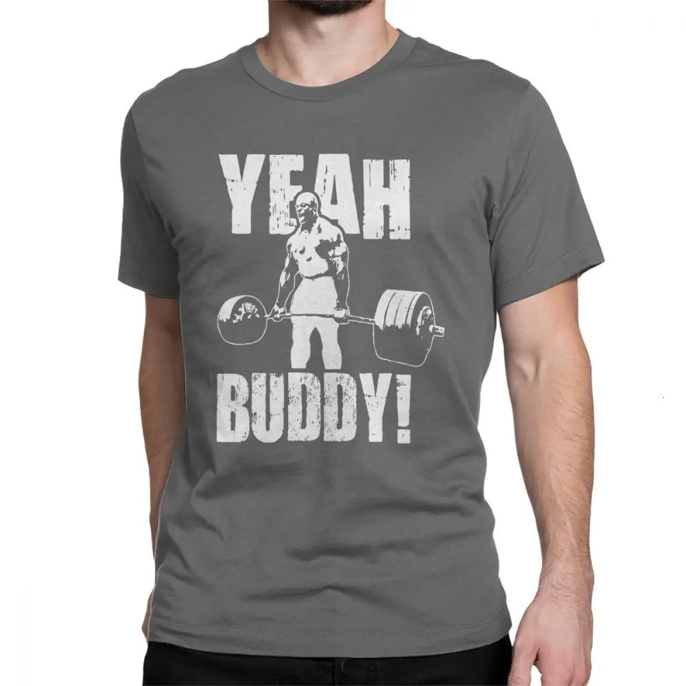 One yona/мужская футболка Повседневная футболка с круглым вырезом, бодибилдинг Ронни Коулмен одежда из хлопка, футболка с принтом - Цвет: Dark Grey