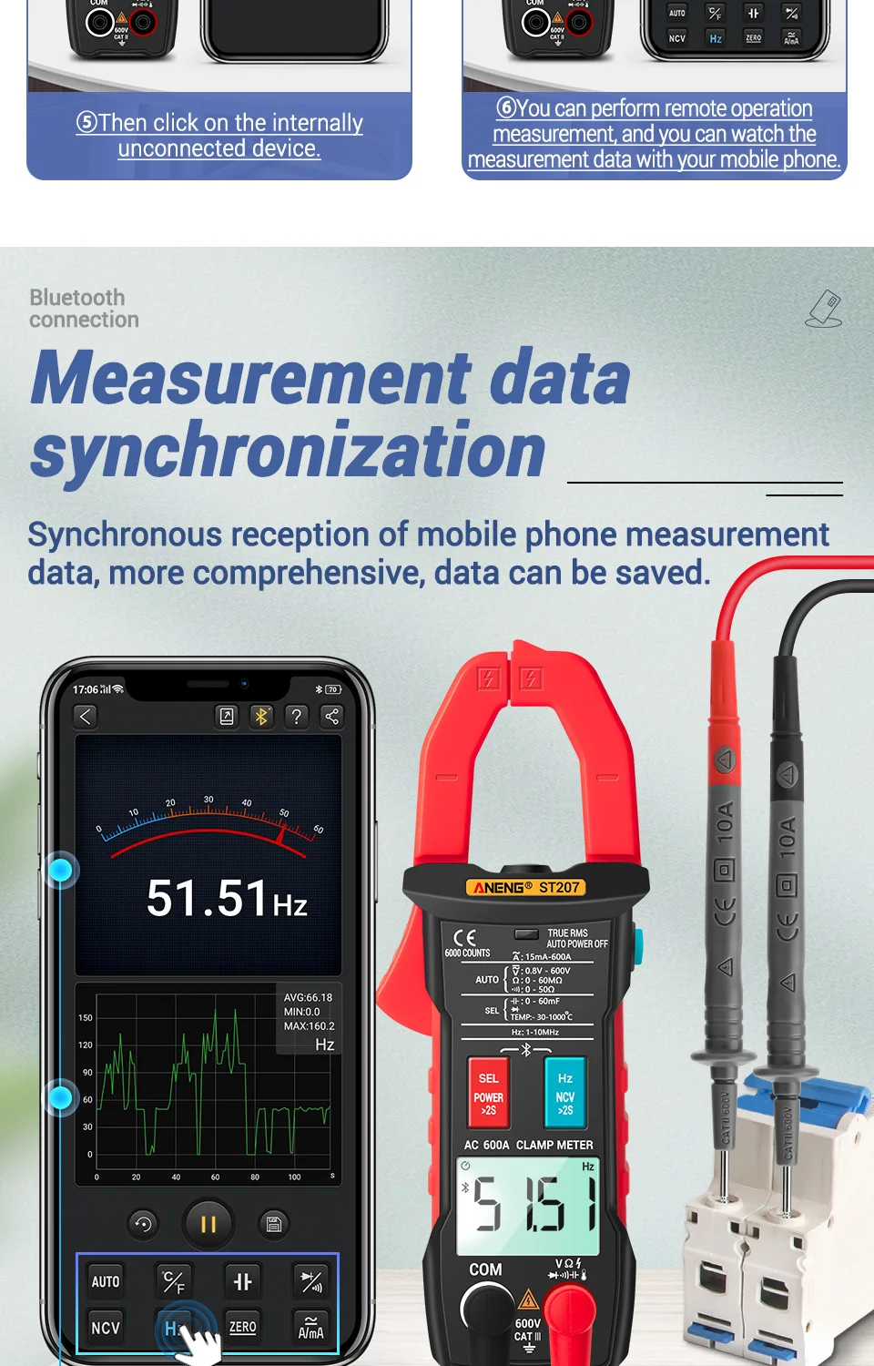 Digital Bluetooth Multimeter Clamp Meter