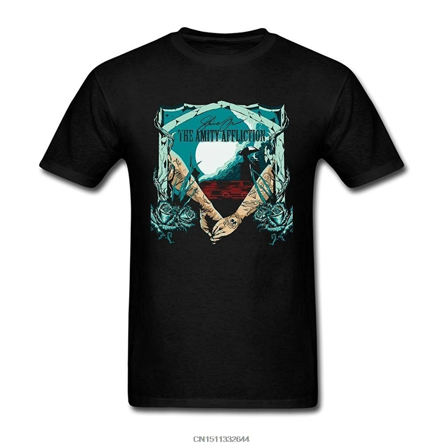 Мужская футболка с надписью The Amity Affliction Band Tour Poster коротким рукавом летняя | одежда