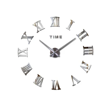 

Modern DIY Large Wall Clock Quartz Watch 3D Acrylic Mirror Stickers Surface Roman Number Clock For Office Home Decoration