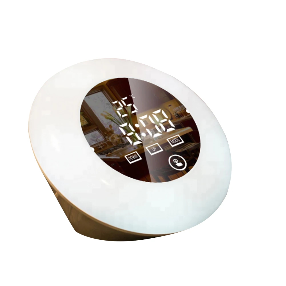 

Faroot Electronic Thermometer, Digital Clock, Table Stand Multifunction Large Screen LED Mirror Clock