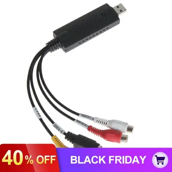 Аудио DVR ЗАХВАТ USB 2,0 конвертер адаптер со стерео аудио HDTV VHS DVD RCA ПК ноутбук Windows 2000/XP/Vista(32 бит)/7/8