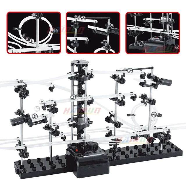 185PCS  Roller Coaster Marble Run Ball Building Blocks Track Set Enlightenment Educational Toys For Children Over 8 Years Old 2