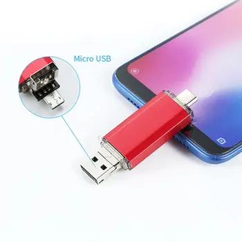 

3 in 1 OTG USB Flash Drive USB3.0 & Type-C & Micro USB Pen Drive 32GB Pendrive USB Memory Stick for Android Phone Computer