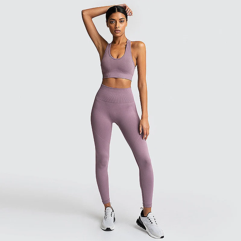 SALSPOR, Женский бесшовный комплект для йоги, спортивный костюм для спортзала, однотонный, с высокой талией, для бега, для тренировок, спортивная одежда, YogaTraining Fitnessswear