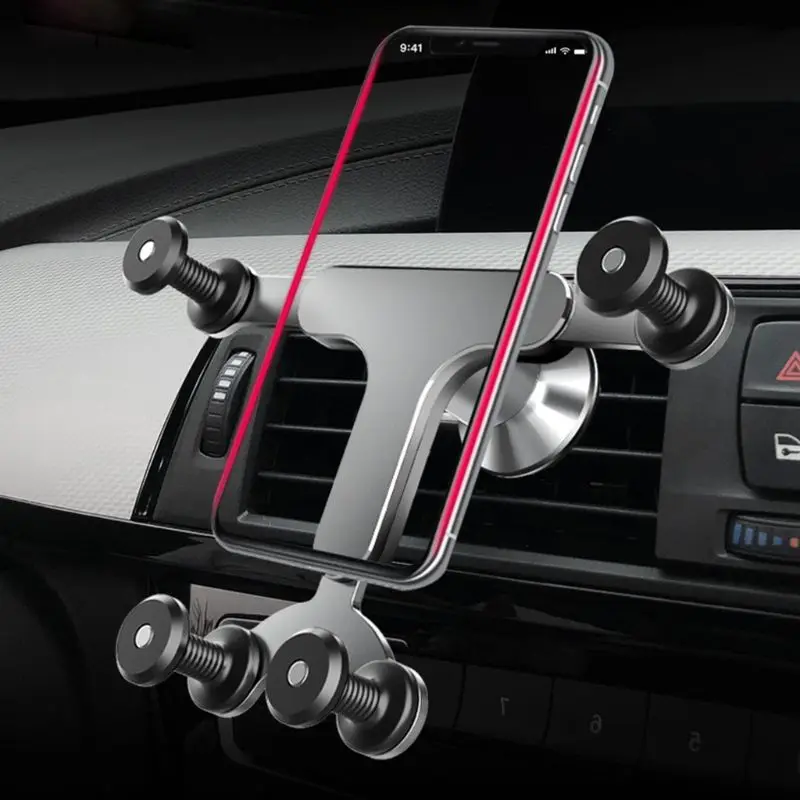 Бесплатная доставка алюминиевый гравитационный Автомобильный держатель для телефона с креплением на вентиляционное отверстие для iPhone