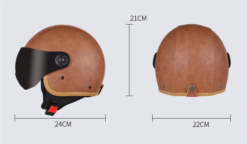 Из искусственной кожи для мужчин wo мужчин Capacete мотоциклетный Ретро Шлем Винтаж Casco мотоциклетные половина шлемы дешевле цена M L XL