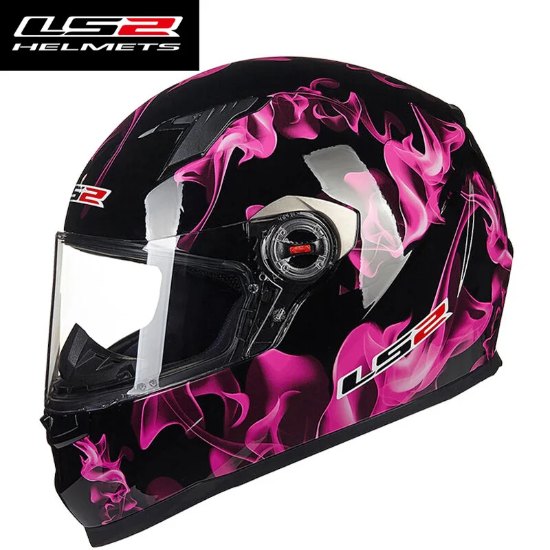 Новое поступление LS2 FF358 анфас moto rcycle шлем Высококачественная съемная и моющиеся внутренняя подкладка raing LS2 moto шлемы ECE - Цвет: Pink Fire