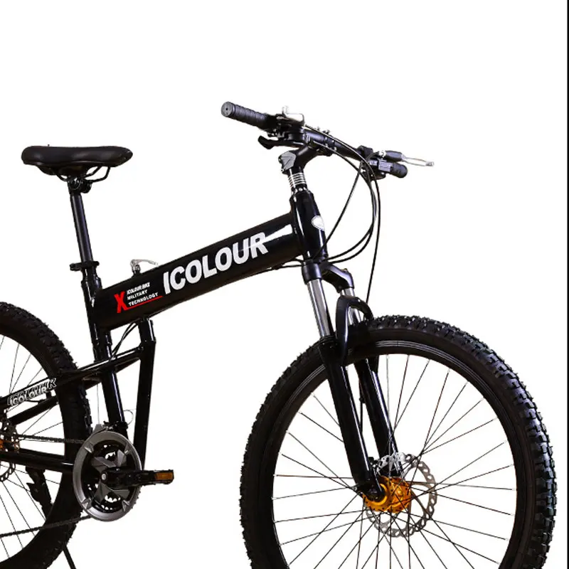 Mountain Bike Variable Speed Folding Bicycle Shock Absorber Double Disc Brake Adult Student Man Cool