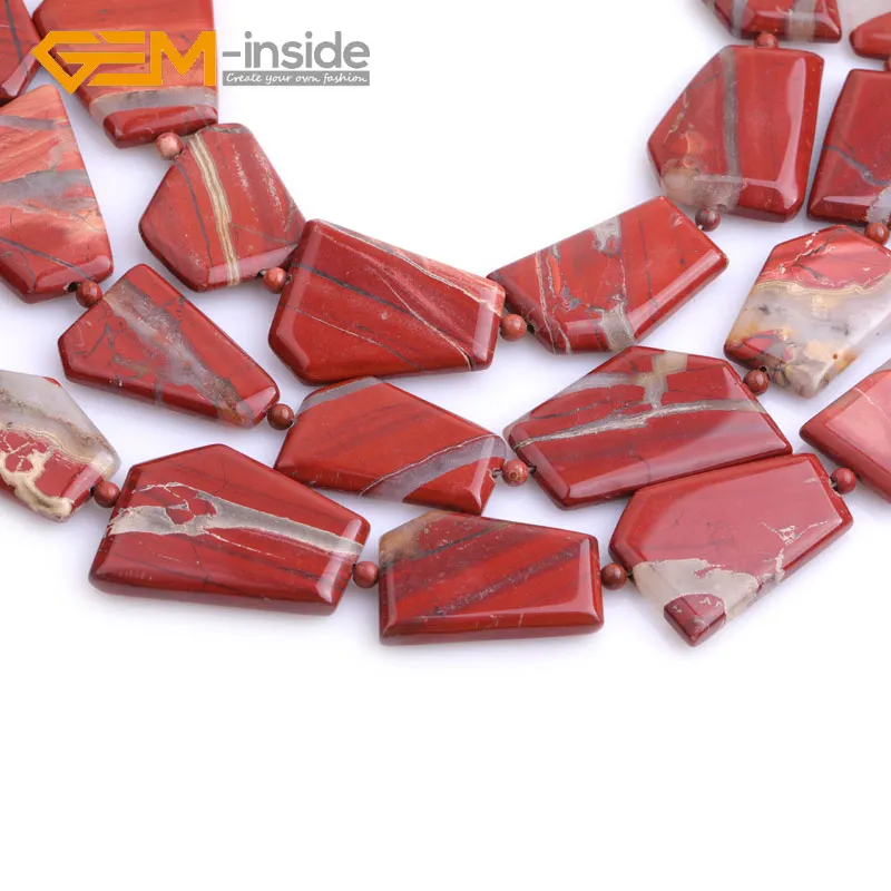 Günstige Edelstein innen 25x30mm Freefrom Rot Jaspe r Perlen Naturstein Perlen Lose Perle Für Schmuck Machen strang 15 zoll DIY!