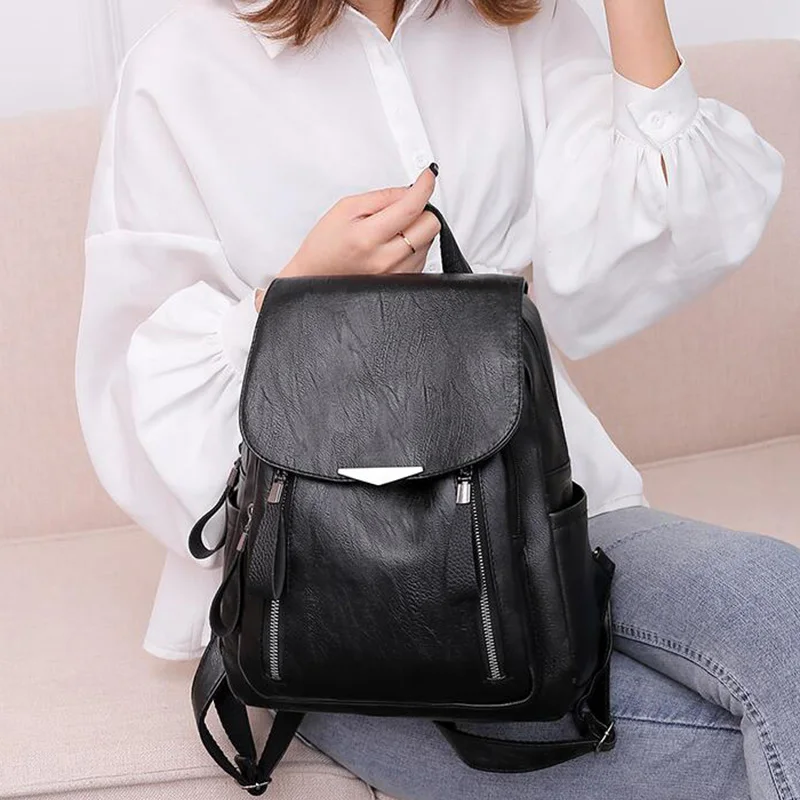 Модная мягкая кожа Корейская версия личности досуг маленький дорожный рюкзак кожаный рюкзак женская сумка на плечо