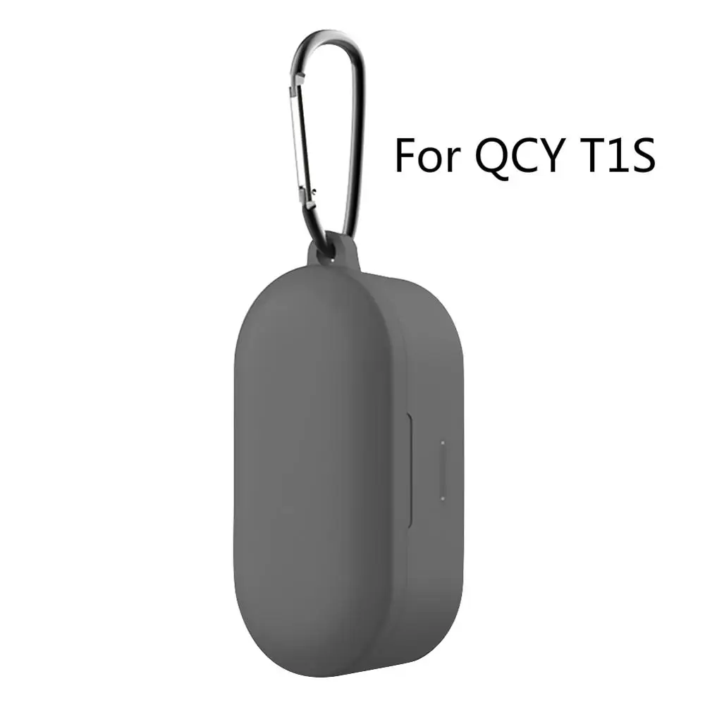E for QCY T1S Силиконовый защитный чехол для наушников для QCY T2C анти-капля Пылезащитная Крышка для гарнитуры чехол для QCY T2C T1S T1C TWS защита для наушников - Цвет: E for QCY T1S