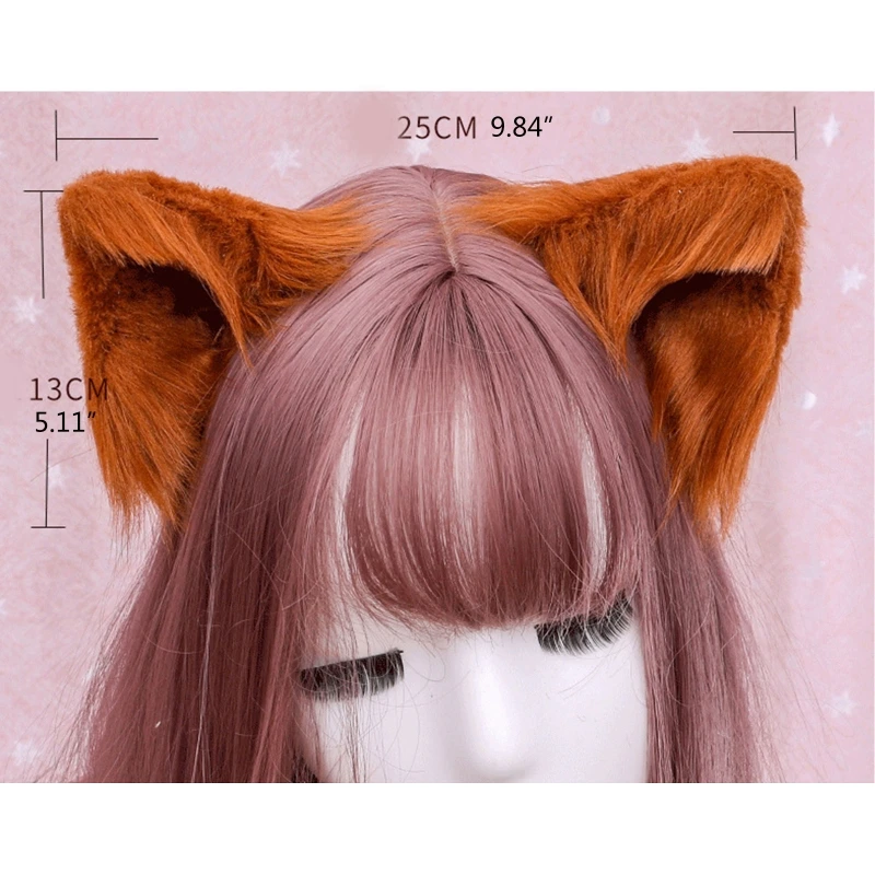 1 Pair Sweet Lovely Furry Animal Beast Ears Hair Clips Anime Lolita Wolf Cat Cosplay Plush Hairpins Halloween Party Costume Acce hair accessories