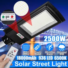 2500 Вт Цифровой светодиодный настенный светильник IP65 963 светодиодный уличный фонарь на солнечной батарее радар движения постоянно яркий и индукционный солнечный датчик дистанционного управления
