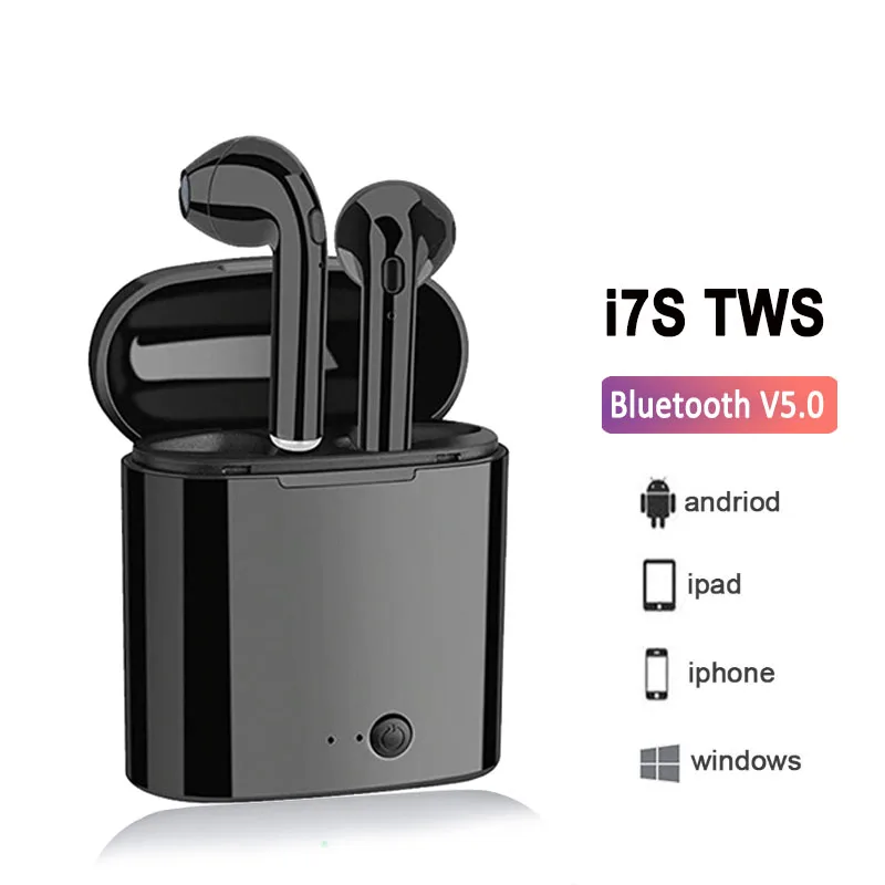 Беспроводные наушники i7s TWS наушники-вкладыши Bluetooth с зарядным устройством