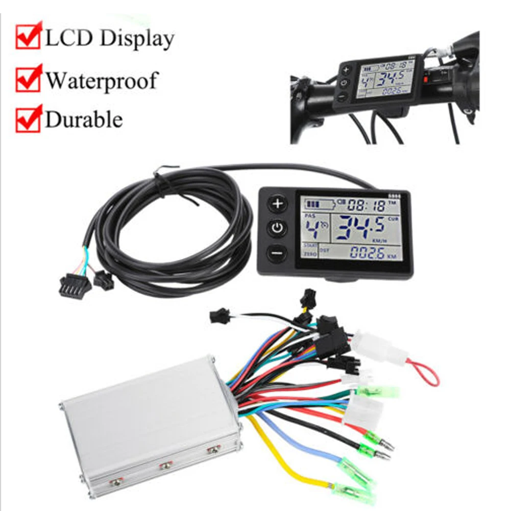 

350W Sturdy Accessories Durable Brushless For Electric Bike Sensitive Motor Speed Scooter Controller With LCD Display Rainproof