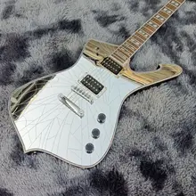 

2021 ! HOT High-quality 6-string electric guitar,Silver mirror guitar, black paint, abalone inlay,free shipping