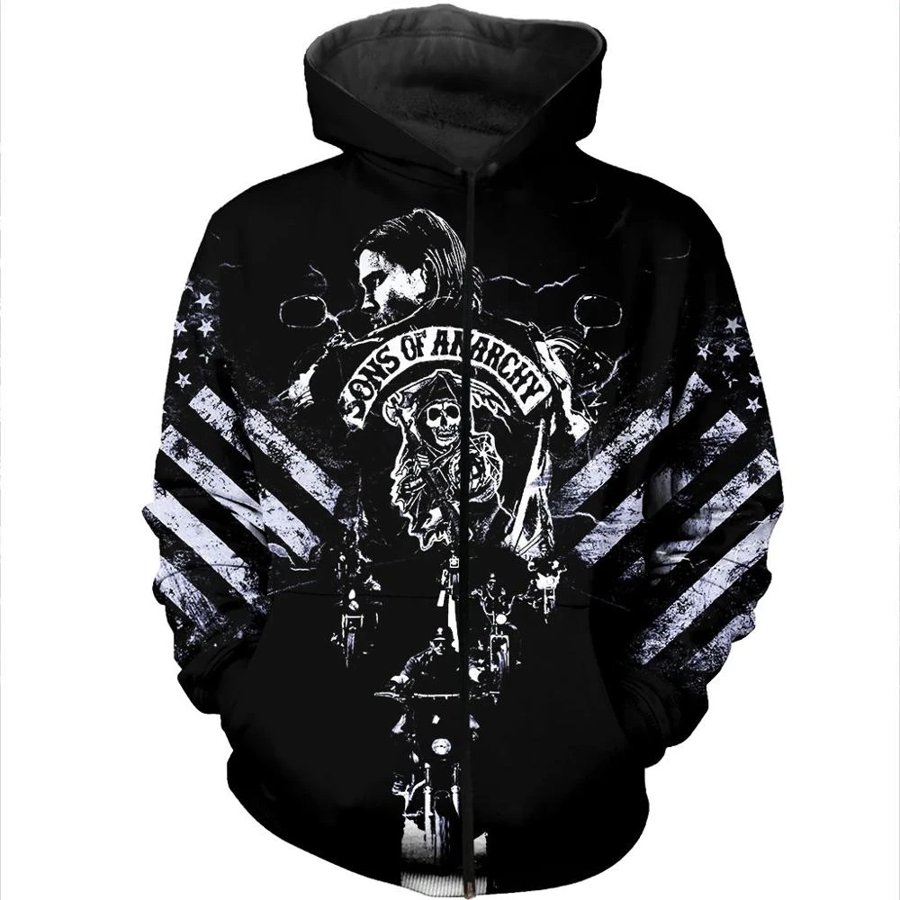 jackets 2021 New Fashion Hoodies 3D All Over Printed Son Of Anarchy Cosplay Costume Men&Women Streetwear Hoodie Sudadera Hombre men's winter coats & jackets