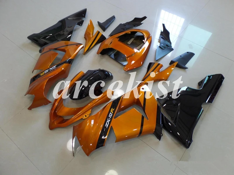 4 подарки ABS мотоцикл обтекатели комплект подходит для kawasaki Ninja ZX10R 2004 2005 04 05 10R ZX-10R тела набор оранжевый
