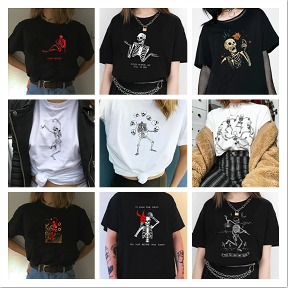 Skeleton Graphic Tee Women 2020 new 