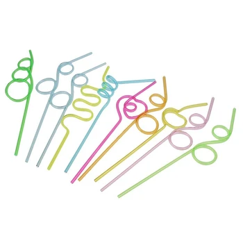 

10 pieces Straws with knots Curly Straws Straws Table Decoration for Kids Birthday Party Cocktail Decoration