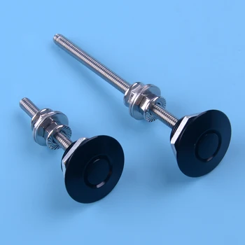 

DWCX Universal 2 Set 100mm 55mm Black Car Push Button Quick Release Hood Pin Bonnet Lock Click Latch Accessories