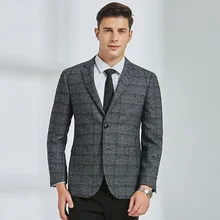 Высокое качество Мужской Блейзер Осень Зима платье куртка мужской костюм пальто Slim Fit